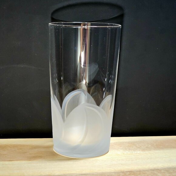 Cristal D'Arques Florence Highball Glass 5.25" crystal frosted 3D petals romanti - Picture 7 of 7